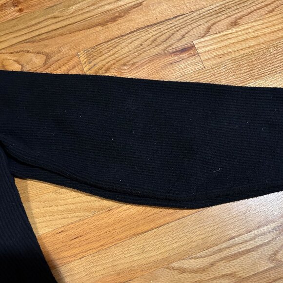 Women Helmut Lang Black V-Neck Ribbed Cotton Blend Chunky Cardigan Sweater S - Picture 10 of 13